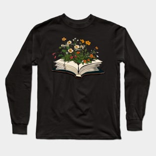 Flowers growing from book Long Sleeve T-Shirt